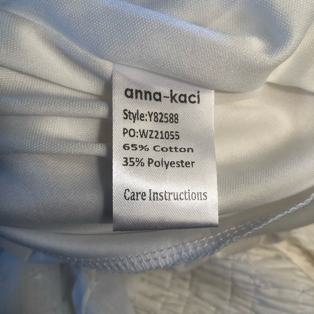 White Peasant Lace Dress by Anna Kaci Wedding - Picture 14 of 14